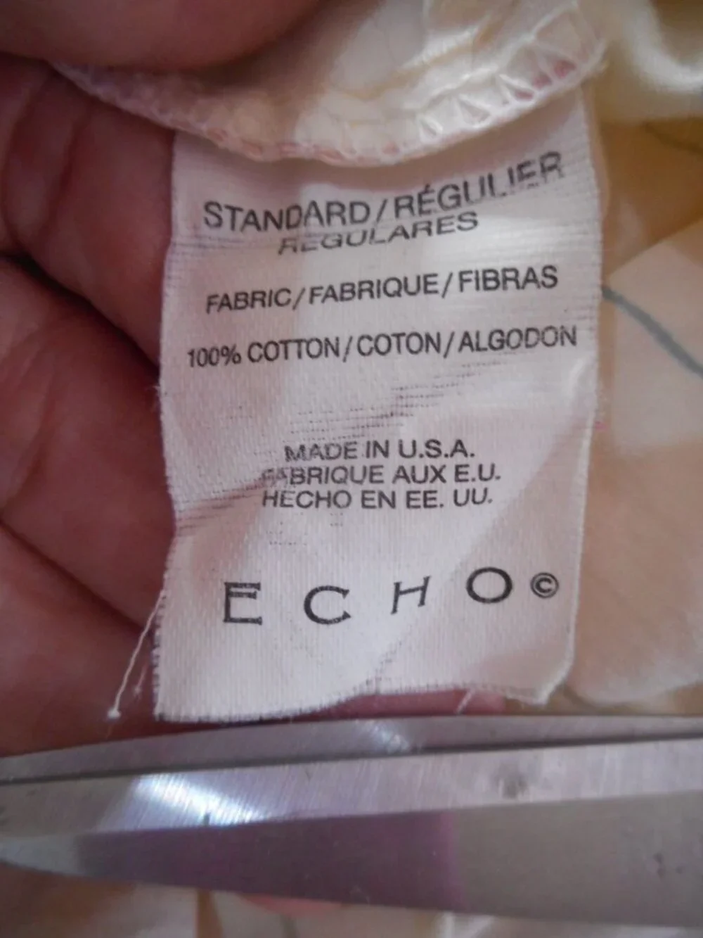 Echo cream multicolor pin striped100% cotton Standard Pillowcase